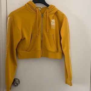 Vans mustard crop zip up